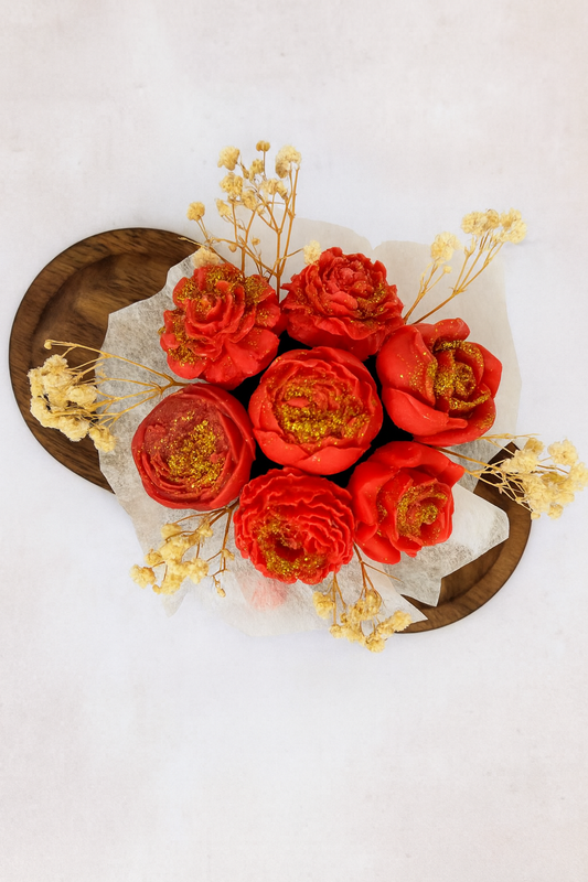 Bouquet de fleurs en fondant parfumé