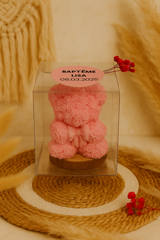 Nounours bougies avec sa boîte personnalisable